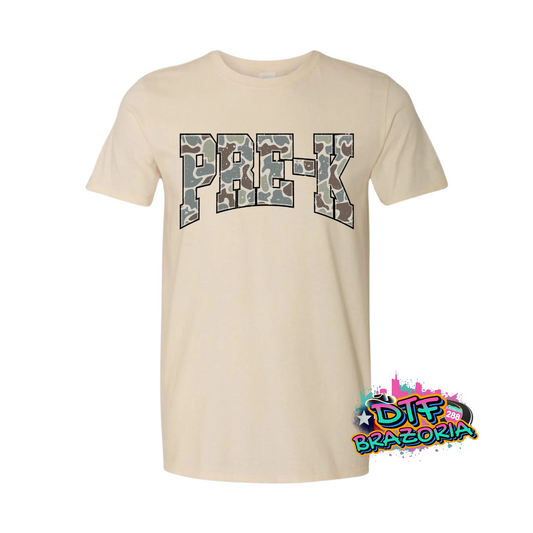 Camo Grade Level Shirt – PreK to 4th Grade Back to School Tee – Gildan Unisex Graphic T-Shirt